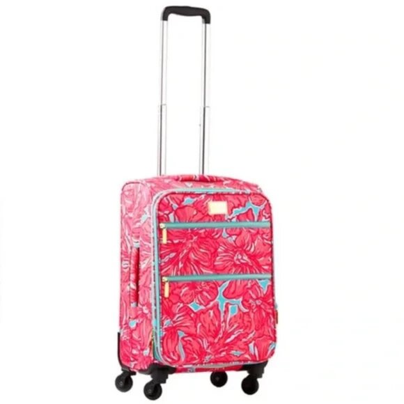 Lilly Pulitzer Rolling Suitcase ~ Blue Flirty ~ 24" - Picture 1 of 13
